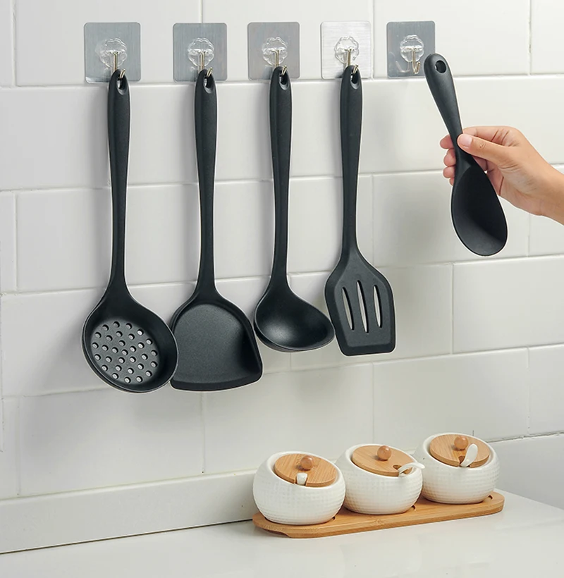 6pcs Silicone Cooking Kitchenware Tool Utensils Multifunction Handle Non-stick Spatula Ladle Rice Spoon Kitchen Cookware Sets
6pcs Silicone Cooking Kitchenware Tool Utensils Multifunction Handle Non-stick Spatula Ladle Rice Spoon Kitchen Cookware Sets