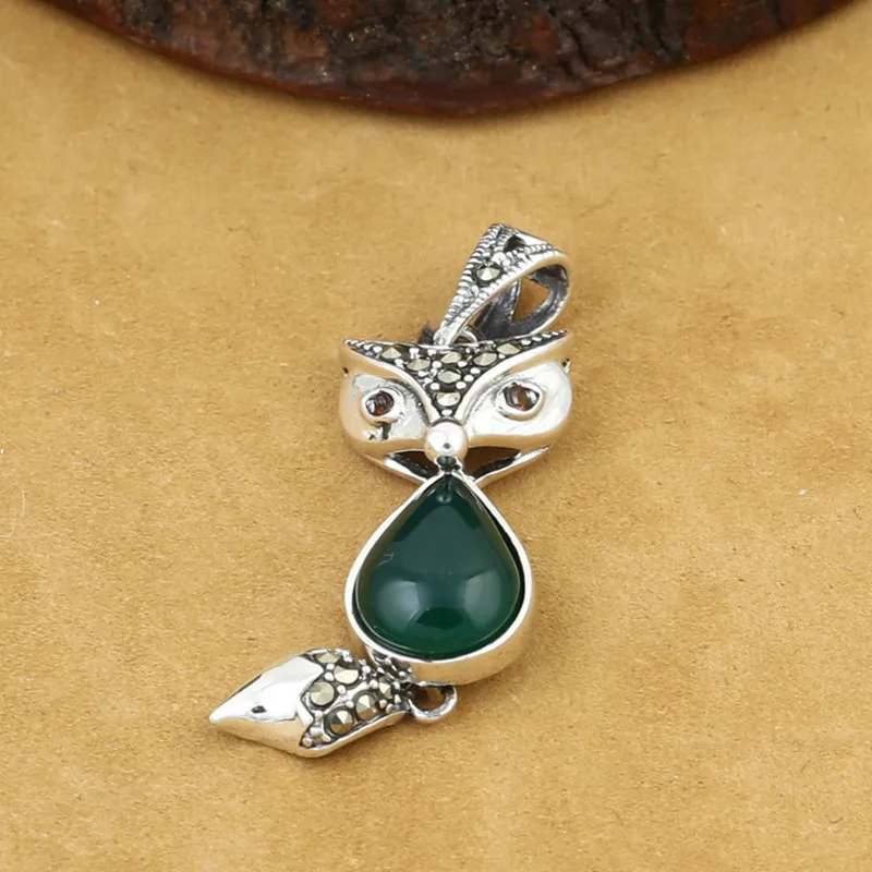 925 Sterling Silver Jewelry Retro Thai silver Women Models Japanese And Korean Small Fresh Fox Marksay Inlaid Agate Pendant
925 Sterling Silver Jewelry Retro Thai silver Women Models Japanese And Korean Small Fresh Fox Marksay Inlaid Agate Pendant