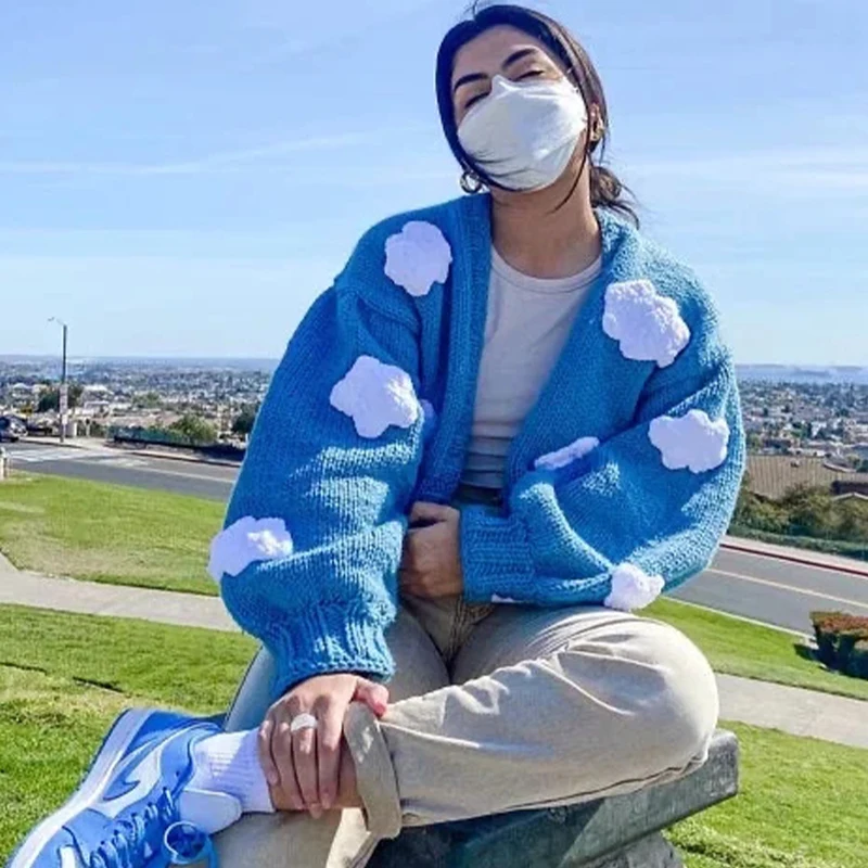 Foridol Could Knitted Oversized Cardigan Sweater Tops Autumn Winter Thick Cardigan Coat Blue Women Lantern Sleeve Cardigan 2021
Foridol Could Knitted Oversized Cardigan Sweater Tops Autumn Winter Thick Cardigan Coat Blue Women Lantern Sleeve Cardigan 2021