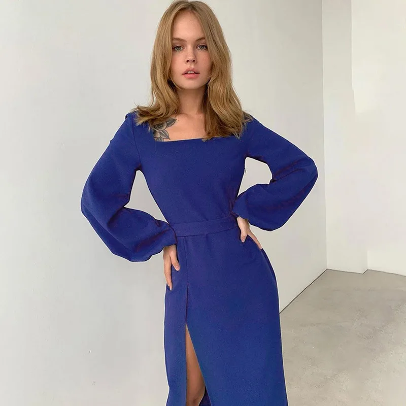 Spring New Temperament Square Collar Dress Women 2021 Solid Lantern Sleeve Slim Ladies Summer Sexy Bodycon Long Party Dress
Spring New Temperament Square Collar Dress Women 2021 Solid Lantern Sleeve Slim Ladies Summer Sexy Bodycon Long Party Dress