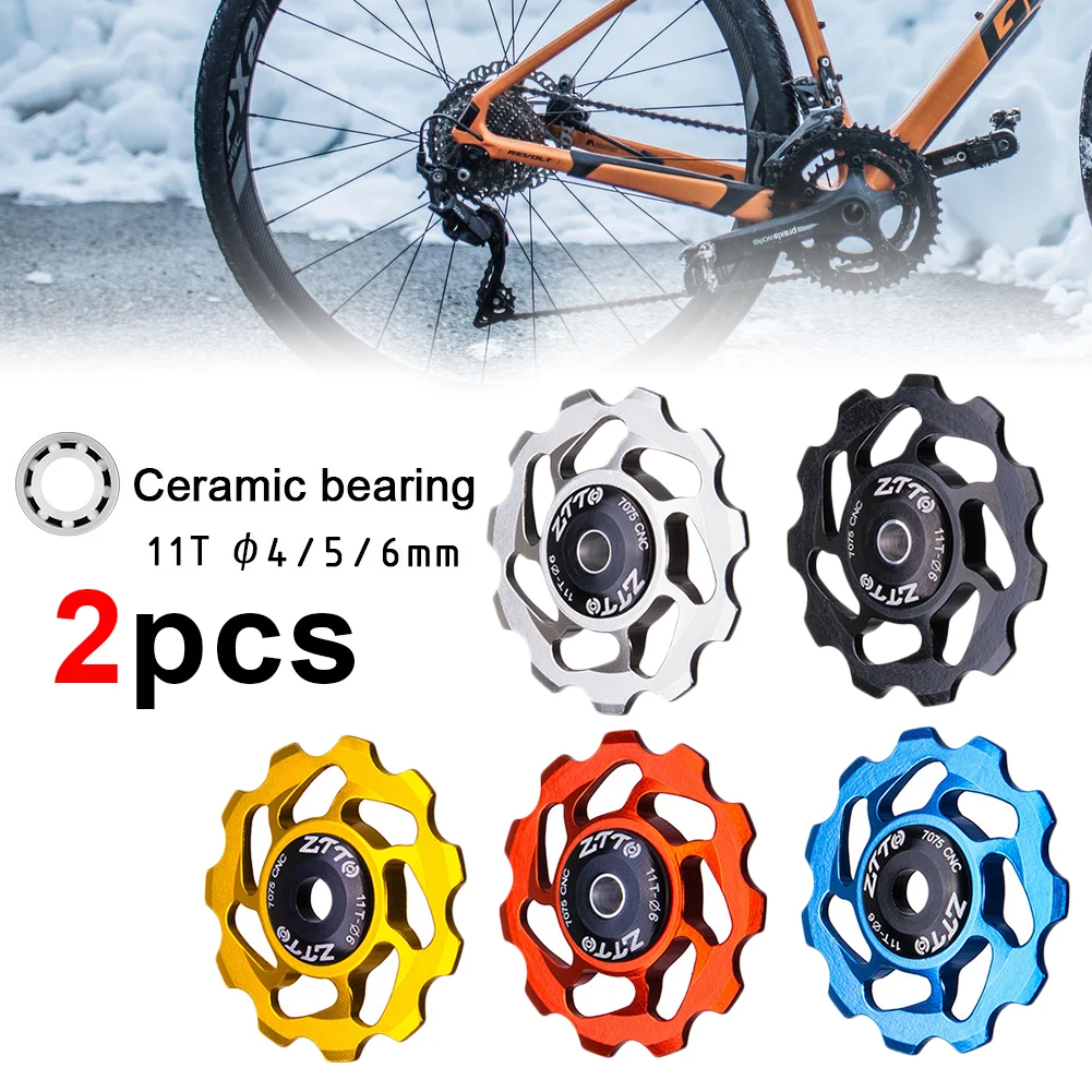 2pcs 11T MTB Bicycle Rear Derailleur Pulley With Ceramic Bearing For Mountain Bike Road Bike Guide Wheel For 4/5/6mm Bore
2pcs 11T MTB Bicycle Rear Derailleur Pulley With Ceramic Bearing For Mountain Bike Road Bike Guide Wheel For 4/5/6mm Bore