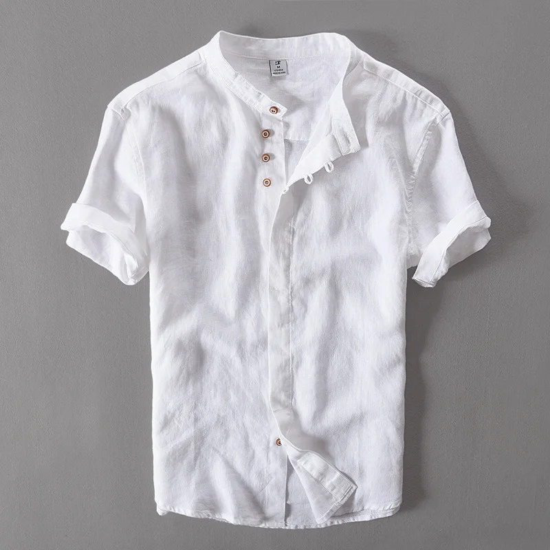 Summer Short Sleeve Shirts for Men Pure Linen Slim Thin Style Casual Solid White Tops Plus Size M-4XL Male Vintage Clothing
Summer Short Sleeve Shirts for Men Pure Linen Slim Thin Style Casual Solid White Tops Plus Size M-4XL Male Vintage Clothing