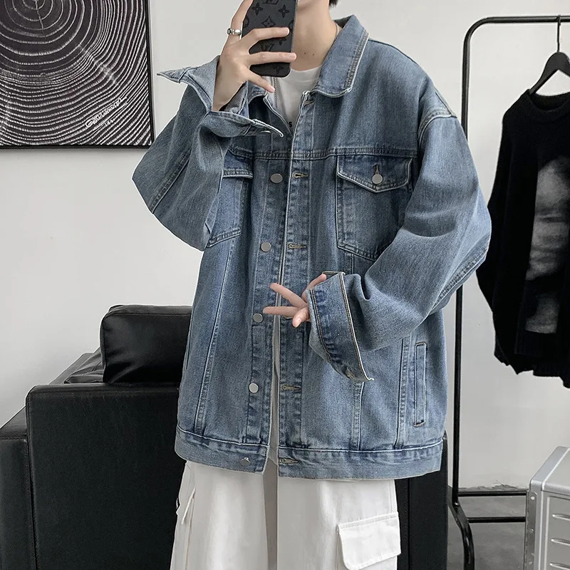 Spring Autumn Men Denim Jackets Casual Solid Color Lapel Single Breasted Jeans Jacket Men Slim Fit Cotton Outwear Jackets 3xl-M
Spring Autumn Men Denim Jackets Casual Solid Color Lapel Single Breasted Jeans Jacket Men Slim Fit Cotton Outwear Jackets 3xl-M