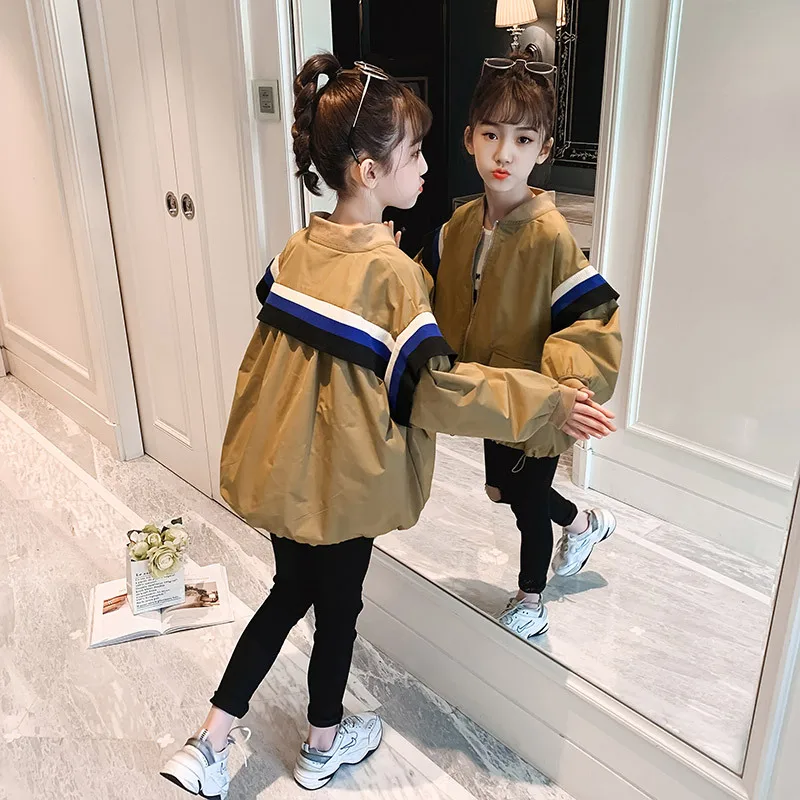 New Girls Jacket Spring Coat Loose Big Children Fashion Patchwork Stand Collar Jacket Girl Autumn Long-sleeved Top
New Girls Jacket Spring Coat Loose Big Children Fashion Patchwork Stand Collar Jacket Girl Autumn Long-sleeved Top