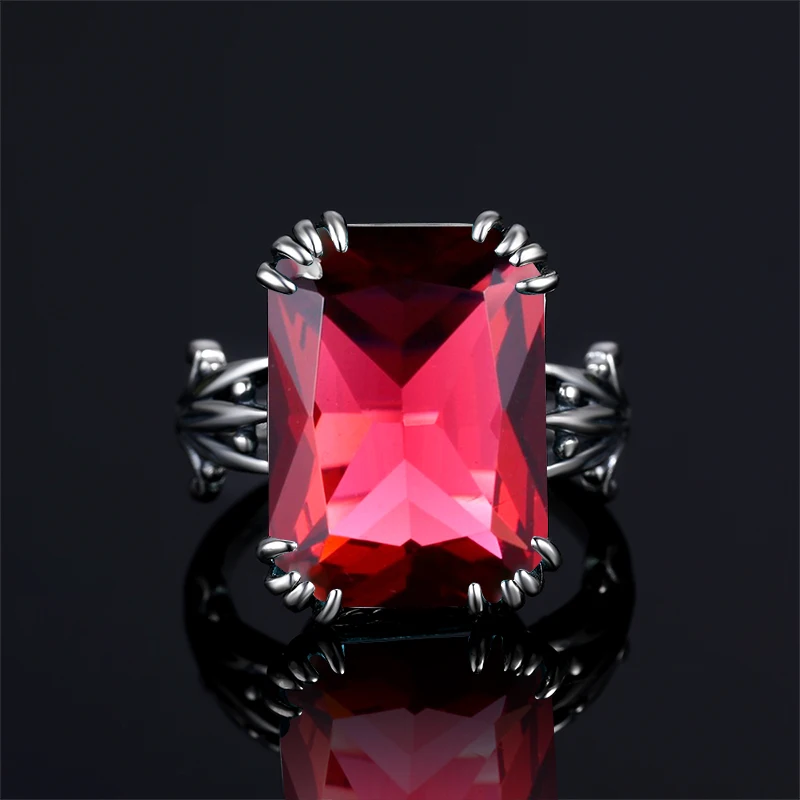 Real 925 Sterling Silver Womens Rings Fine Jewelry Red Ruby Stone Ring Flower Rectangle Shape Big Gemstones Punk Gift Female New 
Real 925 Sterling Silver Womens Rings Fine Jewelry Red Ruby Stone Ring Flower Rectangle Shape Big Gemstones Punk Gift Female New