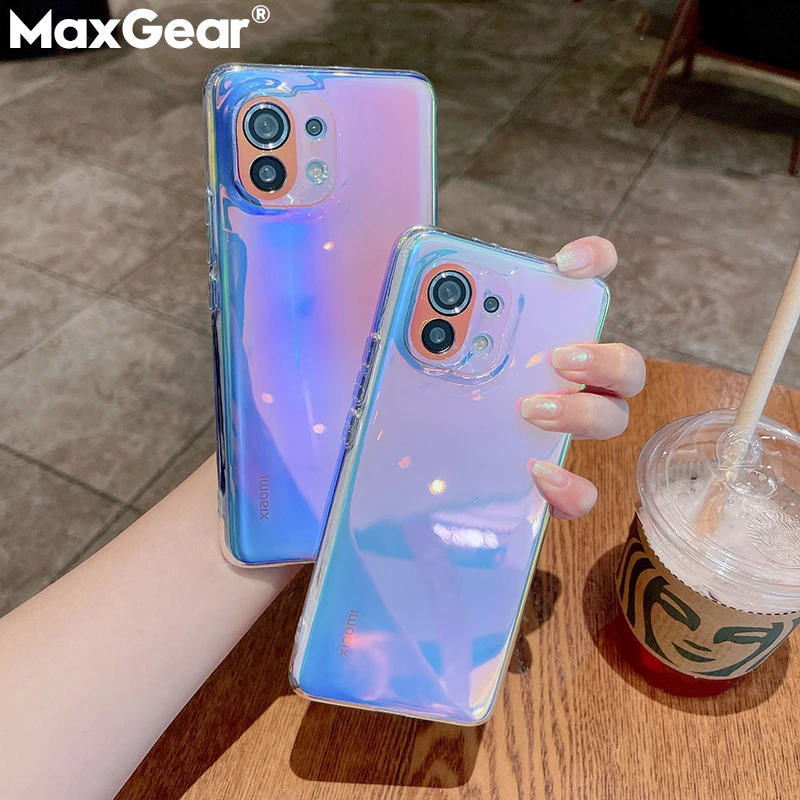 Градиент лазерный Радужный чехол для Xiaomi Redmi Note 9 10 Pro 5G 8 от 7 до лет 9C 9S K20 Mi 11 Lite 10T POCO