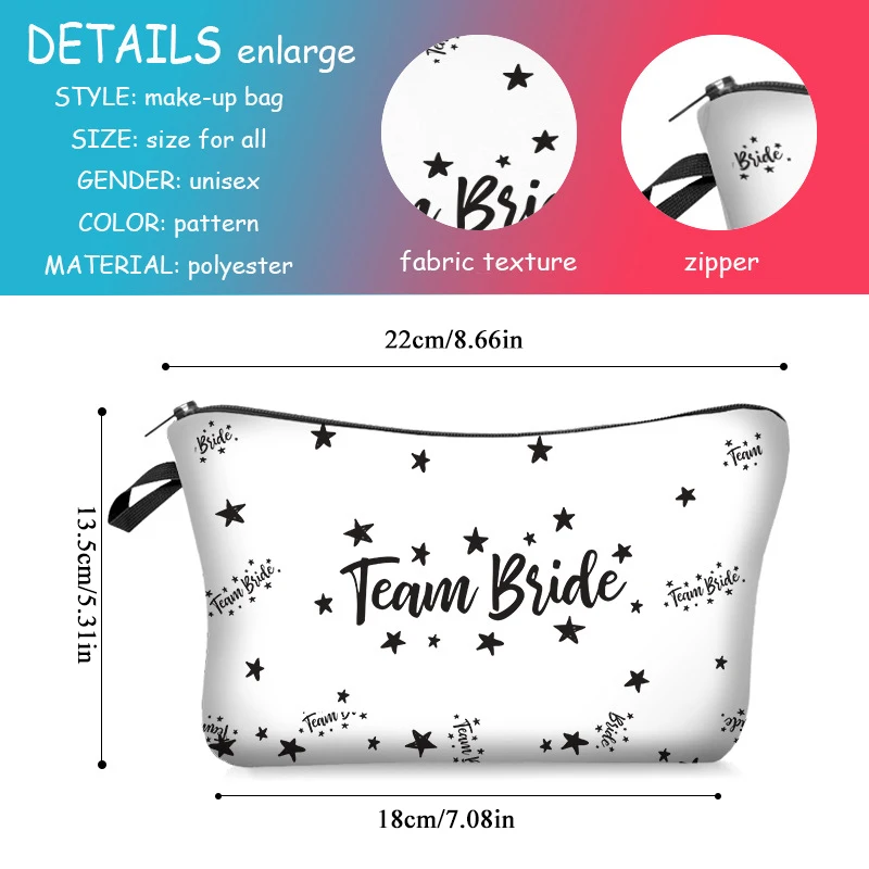 Makeup Gift Bag Bridesmaid Proposal Wedding Bachelorette Hen Night Party Bridal Shower Toiletry Storage Zipper Travel Wash Pouch
Makeup Gift Bag Bridesmaid Proposal Wedding Bachelorette Hen Night Party Bridal Shower Toiletry Storage Zipper Travel Wash Pouch