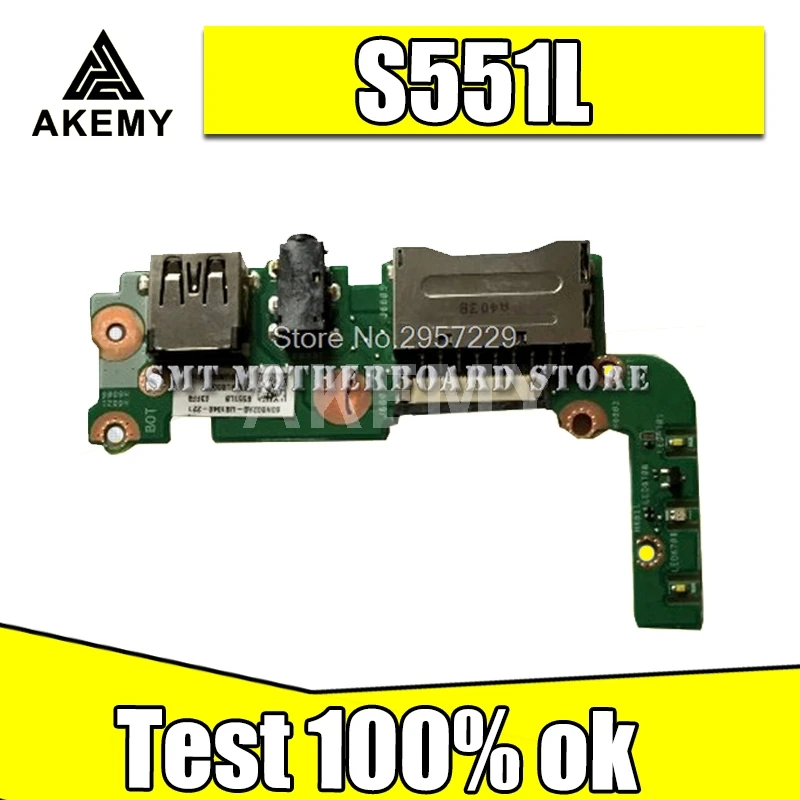 For Asus S551L S551LN V551 K551 K551L S551LB Laptop Audio USB IO Board Interface Board Sound Card Reader Board 100% test Ok
For Asus S551L S551LN V551 K551 K551L S551LB Laptop Audio USB IO Board Interface Board Sound Card Reader Board 100% test Ok