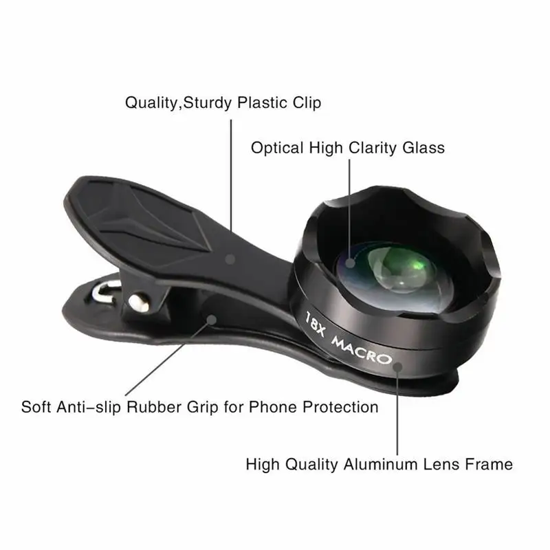APEXEL Universal Professional 18X HD Macro Mobile Phone Lens Photography Macro Lens for iPhone Xiaomi Android IOS Smartphone
APEXEL Universal Professional 18X HD Macro Mobile Phone Lens Photography Macro Lens for iPhone Xiaomi Android IOS Smartphone