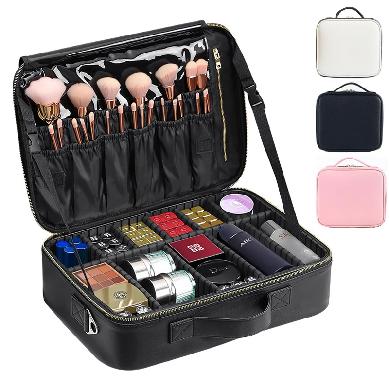 Adjustable Baffle Cosmetic Storage Box Large capacity Waterproof PU Makeup Box Travel Beauty Nail Organizer Cosmetic Case Bag
Adjustable Baffle Cosmetic Storage Box Large capacity Waterproof PU Makeup Box Travel Beauty Nail Organizer Cosmetic Case Bag