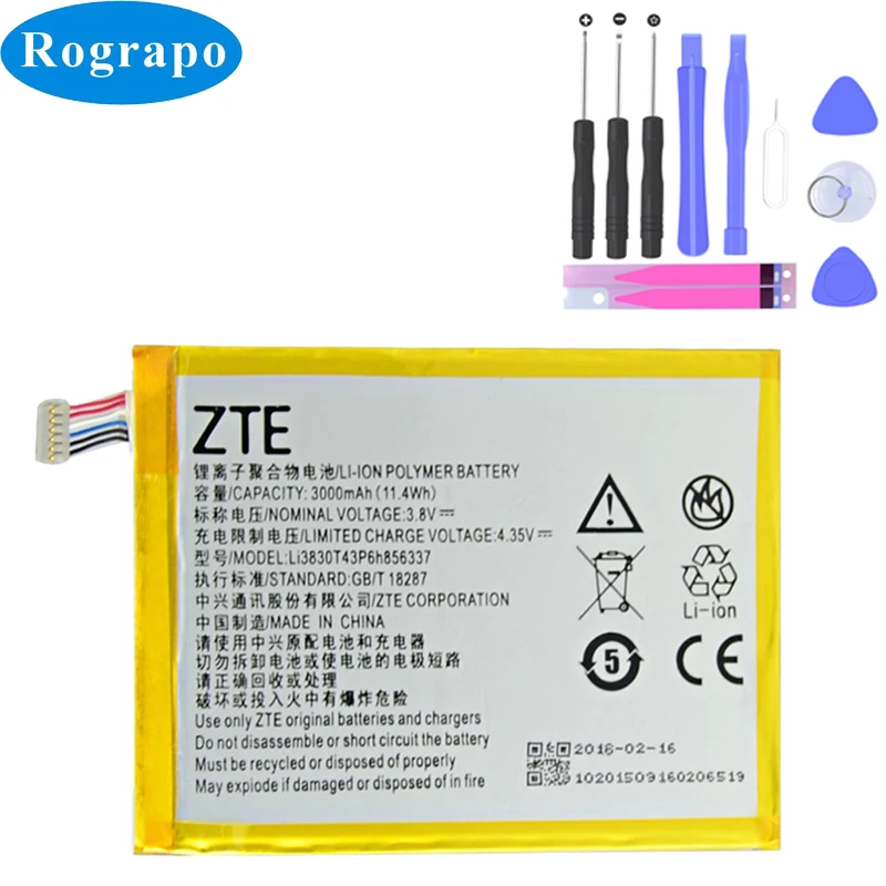 New 3000mAh Li3830T43P6h856337 Replacement Mobile Phone Battery For ZTE Blade X9 S6 Lux Q7/-C G719C V5 Pro N939St A711
New 3000mAh Li3830T43P6h856337 Replacement Mobile Phone Battery For ZTE Blade X9 S6 Lux Q7/-C G719C V5 Pro N939St A711