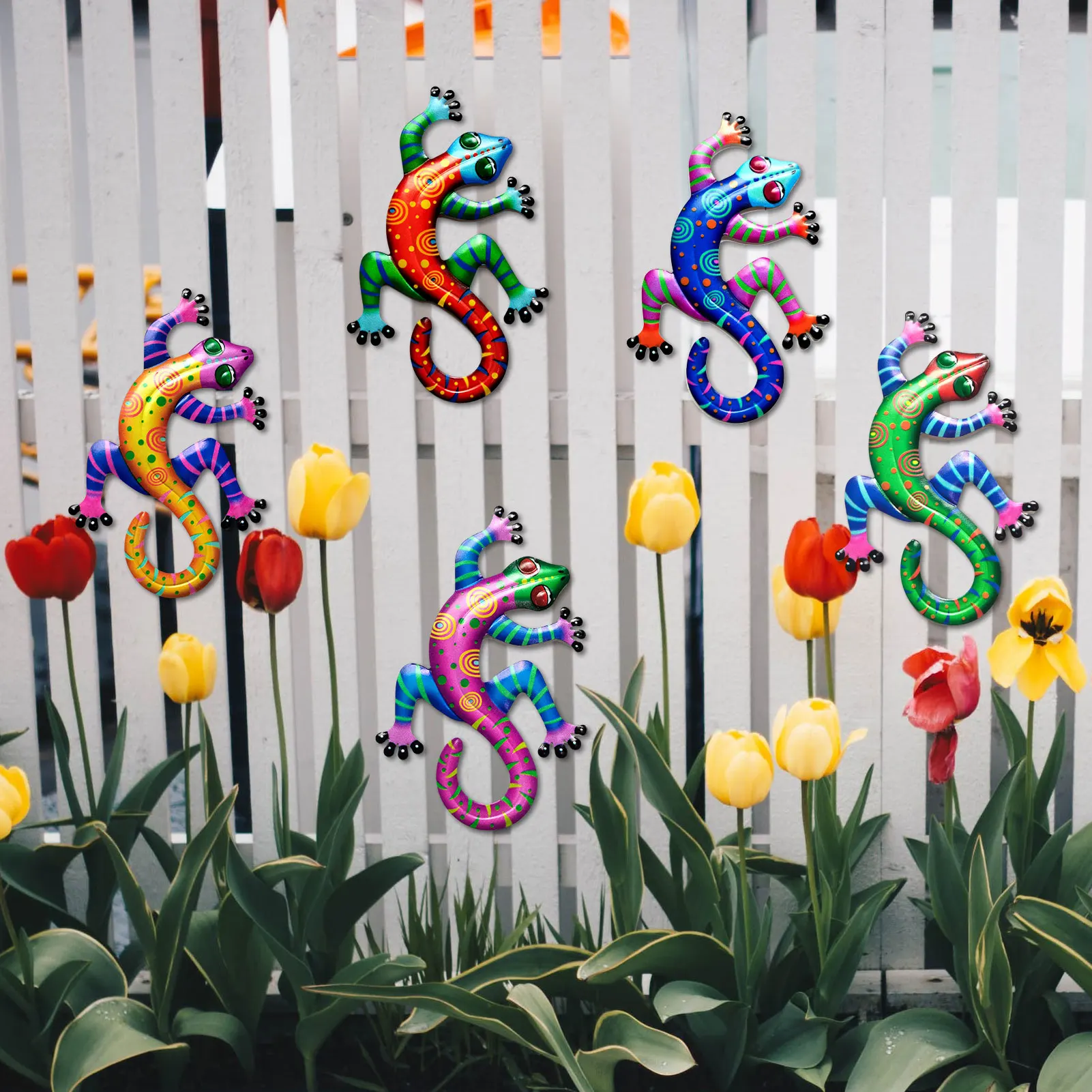 5pc Metal Wall Hanging Gecko Artwork Decorative Lizard Outdoor Garden Decor Wall Art Hanging Sculpture Yard Garden Lizard Gecko 
5pc Metal Wall Hanging Gecko Artwork Decorative Lizard Outdoor Garden Decor Wall Art Hanging Sculpture Yard Garden Lizard Gecko