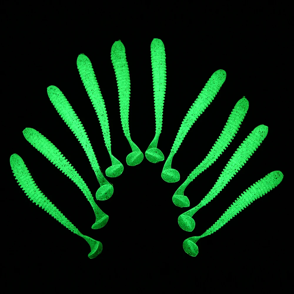 Lixada 10PCS T Tail Soft Fishing Lure Set Bait Worm Mixed Color Carp Pesca 7.5cm/ 2g Spiral Shape Body | Спорт и развлечения