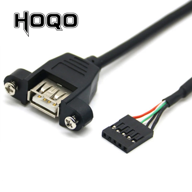 Motherboard 5pins female to USB A 2.0 female extension cable panel mounting screw ear hole baffle wire connector 2.54mm 1.5m
Motherboard 5pins female to USB A 2.0 female extension cable panel mounting screw ear hole baffle wire connector 2.54mm 1.5m