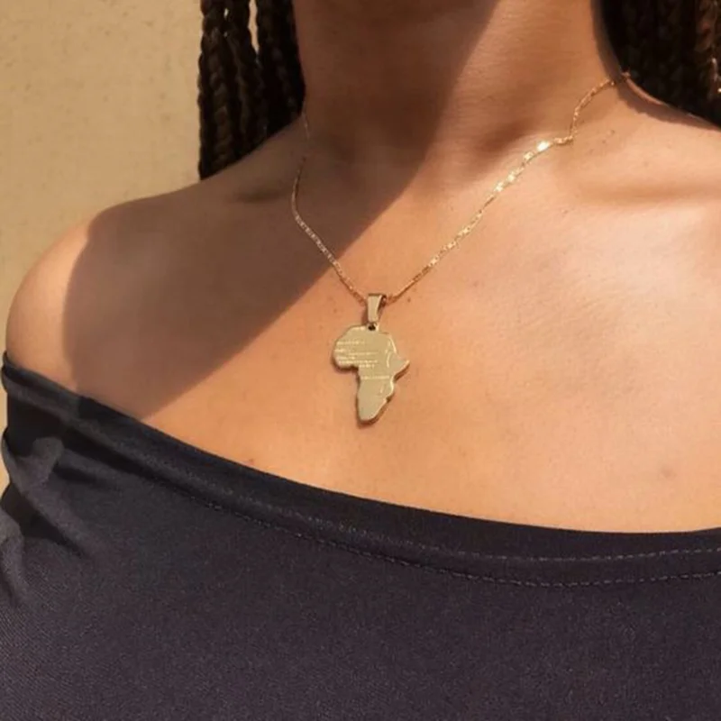 Africa Map Pendant Necklace For Women Men Charm Collar Chain Hip-hop Style African Map Stainless Steel Necklace Jewelry
Africa Map Pendant Necklace For Women Men Charm Collar Chain Hip-hop Style African Map Stainless Steel Necklace Jewelry