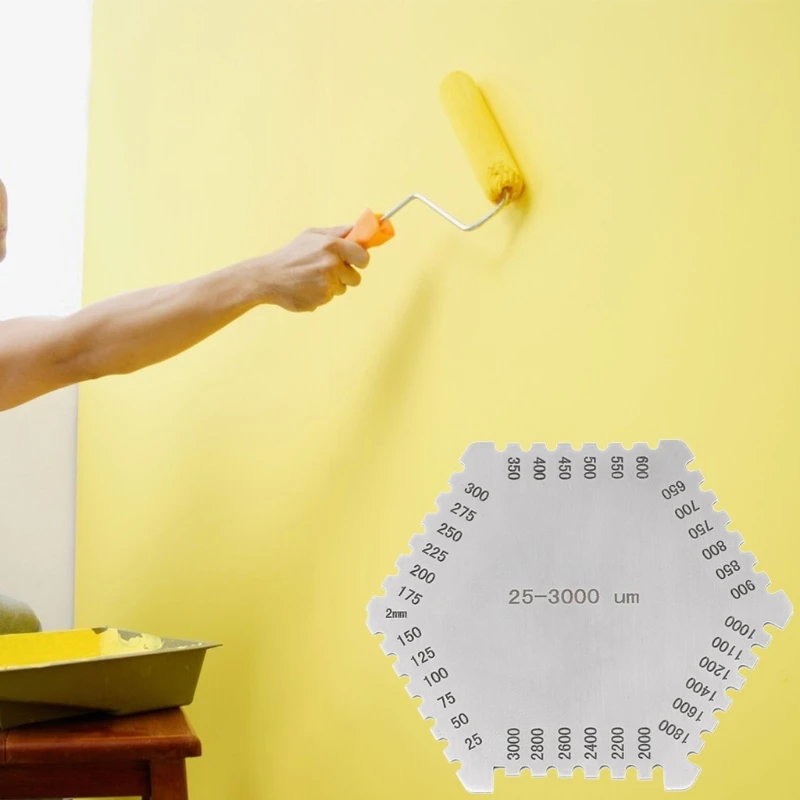 Stainless Steel Hexagonal Wet Film Comb Paint Wet Film Thickness Gauge Comb Regulation Wet Film Card 25-3000um
Stainless Steel Hexagonal Wet Film Comb Paint Wet Film Thickness Gauge Comb Regulation Wet Film Card 25-3000um