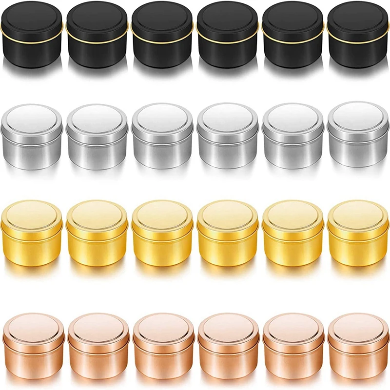24 Pieces Candle Tins 4 Oz Candle Jars, Metal Tin Cans DIY Candle Empty Tins Round Candle Containers for Candle Making
24 Pieces Candle Tins 4 Oz Candle Jars, Metal Tin Cans DIY Candle Empty Tins Round Candle Containers for Candle Making
