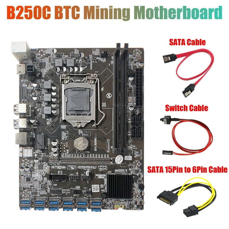 Материнская плата для майнинга B250C + кабель SATA 15Pin-6Pin + кабель SATA + кабель переключения 12 PCIE на USB3.0 слот GPU LGA1151 DDR4 для BTC
Материнская плата для майнинга B250C + кабель SATA 15Pin-6Pin + кабель SATA + кабель переключения 12 PCIE на USB3.0 слот GPU LGA1151 DDR4 для BTC