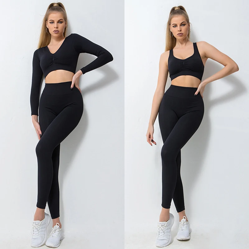 Seamless Gym Sets Sport Outfit For Woman Yoga Set Tracksuit Fitness Bra Long Sleeve Top Sports Leggings Workout Athletic Clothes
Seamless Gym Sets Sport Outfit For Woman Yoga Set Tracksuit Fitness Bra Long Sleeve Top Sports Leggings Workout Athletic Clothes