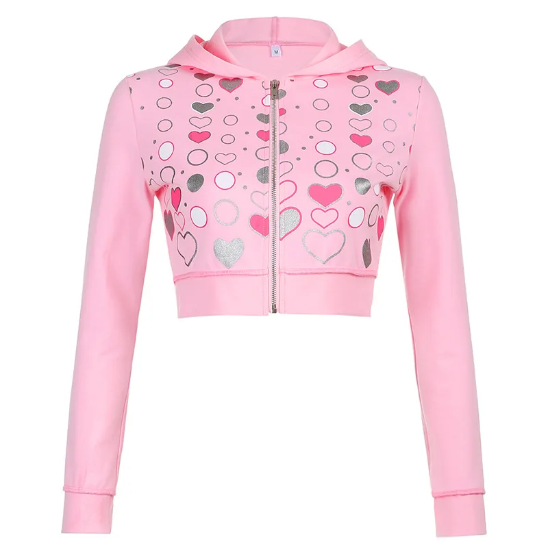 BoozRey Women's Jacket y2k Autumn 2021 New Fashion Hooded Zipper Love Printing Casual Jacket Women
BoozRey Women's Jacket y2k Autumn 2021 New Fashion Hooded Zipper Love Printing Casual Jacket Women
