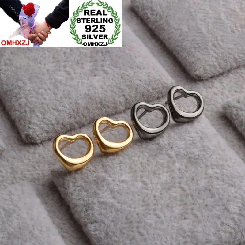 OMHXZJ Wholesale Personality Fashion OL Woman Girl Party Wedding Heart Black Gold 30% Sterling Silver Stud Earrings YE186
OMHXZJ Wholesale Personality Fashion OL Woman Girl Party Wedding Heart Black Gold 30% Sterling Silver Stud Earrings YE186