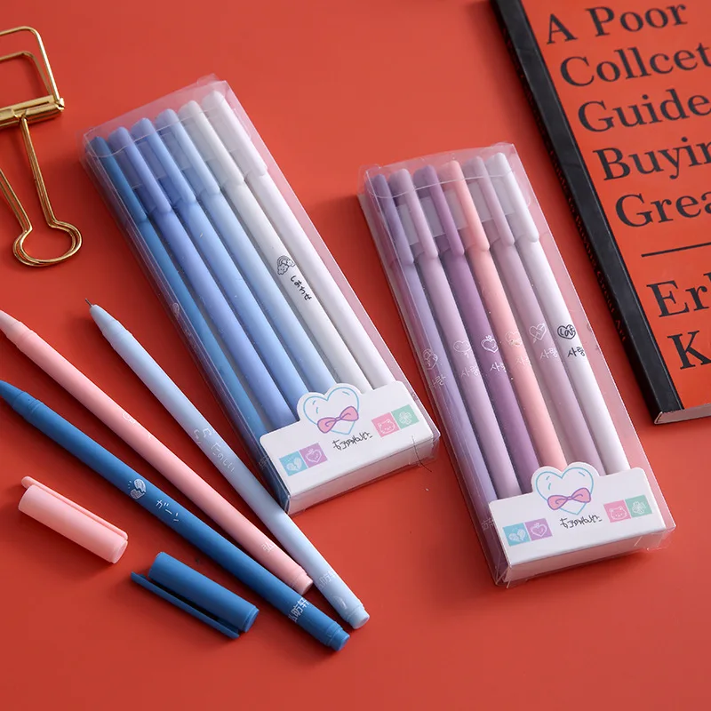 6pcs/set Creative Cute Gel Pen Morandi 0.5mm Black Ink Student Writing And Signing Stationery Office School Supplies
6pcs/set Creative Cute Gel Pen Morandi 0.5mm Black Ink Student Writing And Signing Stationery Office School Supplies