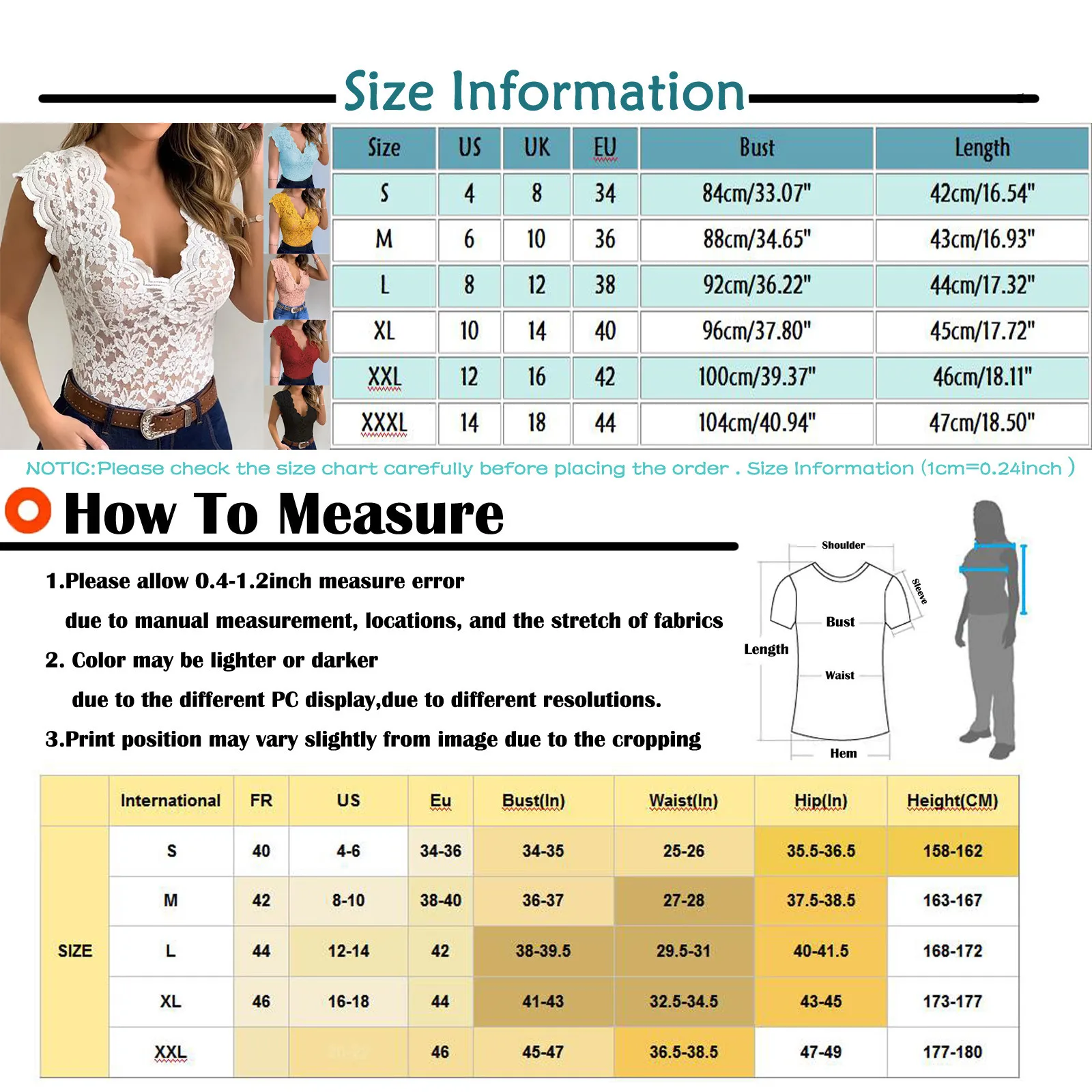 Summer leisure vacation Elegant Bodysuit Shirt Women's Fashion Sexy Slim Solid Lace V-Neck Short Sleeve Top Femme Summer Rompers
Summer leisure vacation Elegant Bodysuit Shirt Women's Fashion Sexy Slim Solid Lace V-Neck Short Sleeve Top Femme Summer Rompers