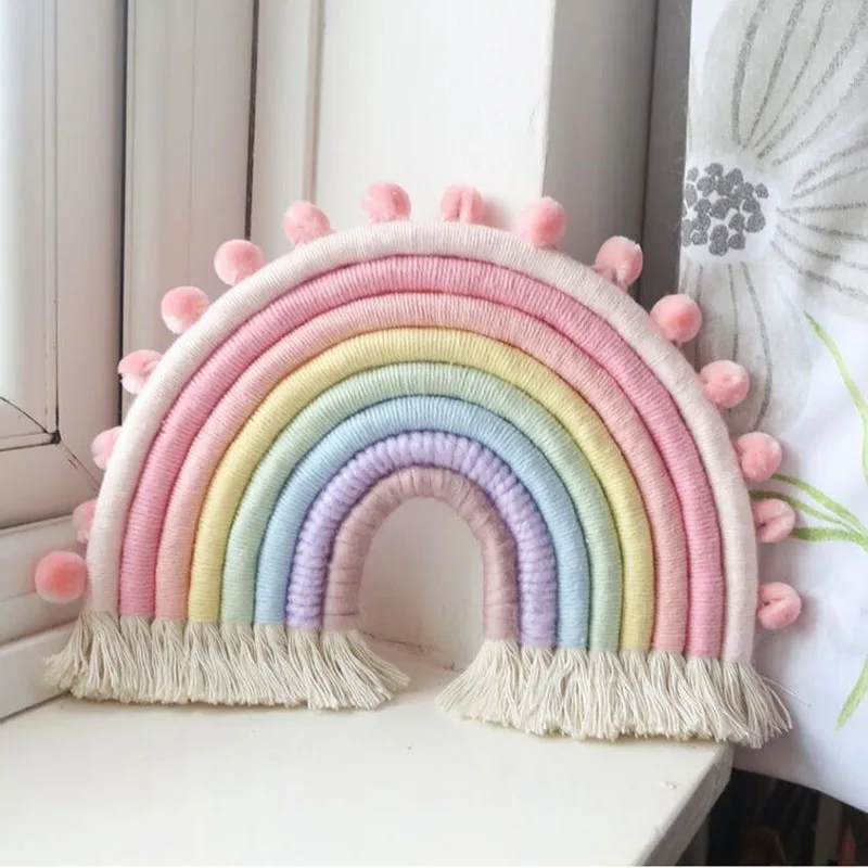 DIY Rope Rainbow Toy Wall Hanging Decoration Nordic Handmade Woven Rainbow Decoration Baby Room Decor Accessories Christmas Gift
DIY Rope Rainbow Toy Wall Hanging Decoration Nordic Handmade Woven Rainbow Decoration Baby Room Decor Accessories Christmas Gift