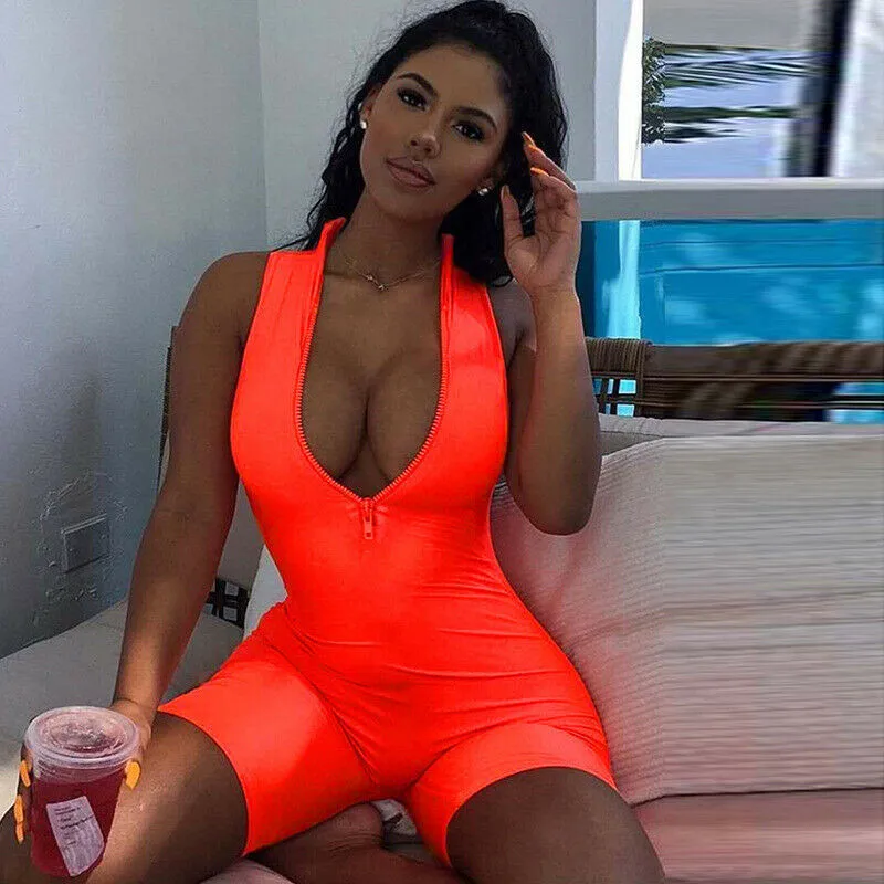 Fitness Women Jumpsuit Deep V-neck Front Zipper Romper Yoga Sports Gym Workout Clothes Sleeveless Bodycon Slim Playsuits
Fitness Women Jumpsuit Deep V-neck Front Zipper Romper Yoga Sports Gym Workout Clothes Sleeveless Bodycon Slim Playsuits