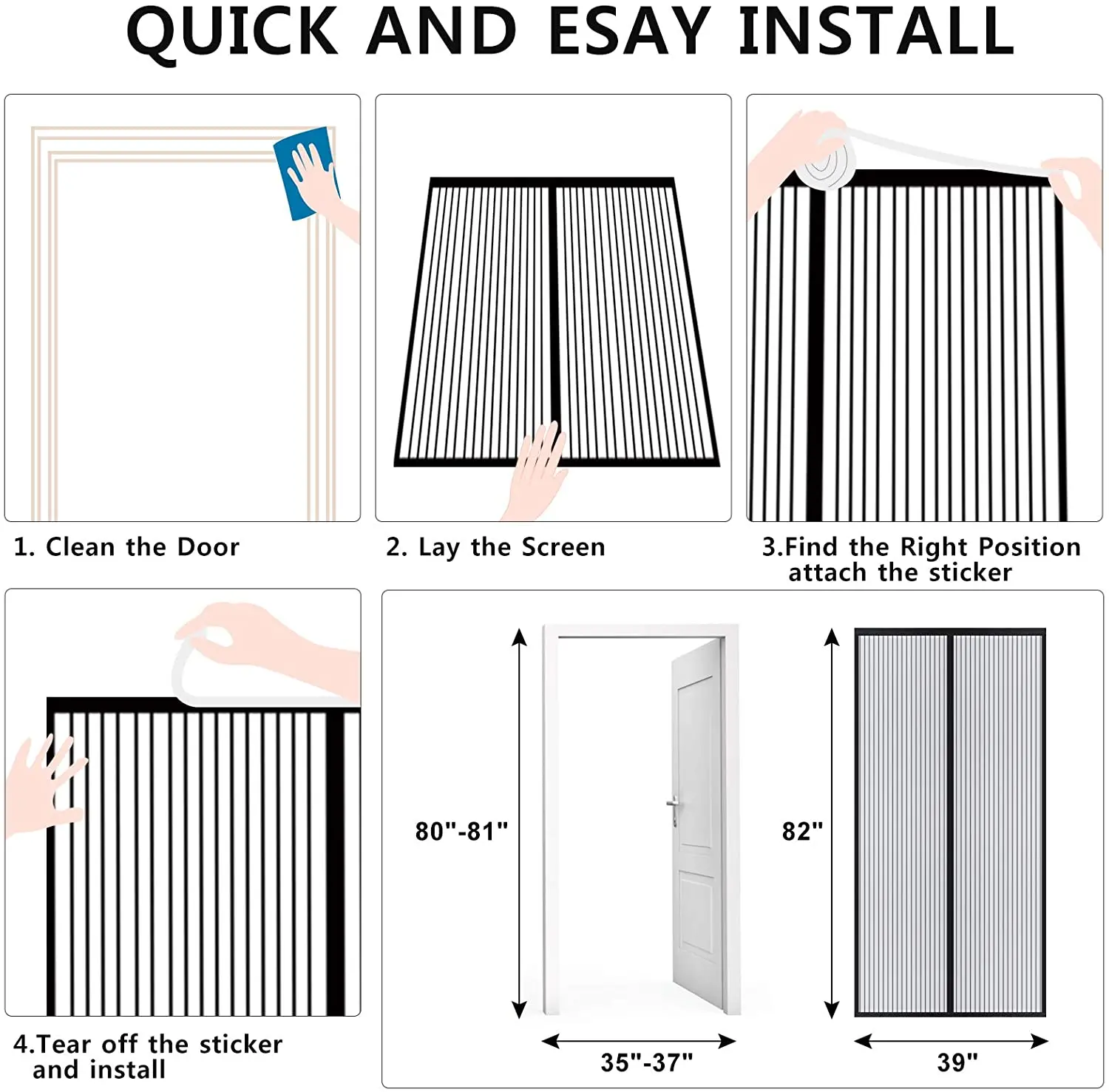Hands-free Magnetic Mosquito net door screen mesh Automatic Closing Anti Mosquito Insect Fly Bug door curtain net Custom Size
Hands-free Magnetic Mosquito net door screen mesh Automatic Closing Anti Mosquito Insect Fly Bug door curtain net Custom Size