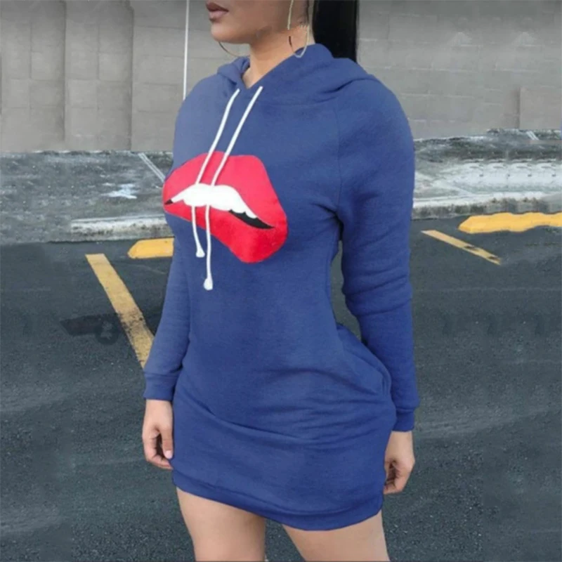 Dresses for Women 2021 Lip Print Long Sleeve Hooded Casual Black Loose Party Dress Vestiti Donna
Dresses for Women 2021 Lip Print Long Sleeve Hooded Casual Black Loose Party Dress Vestiti Donna
