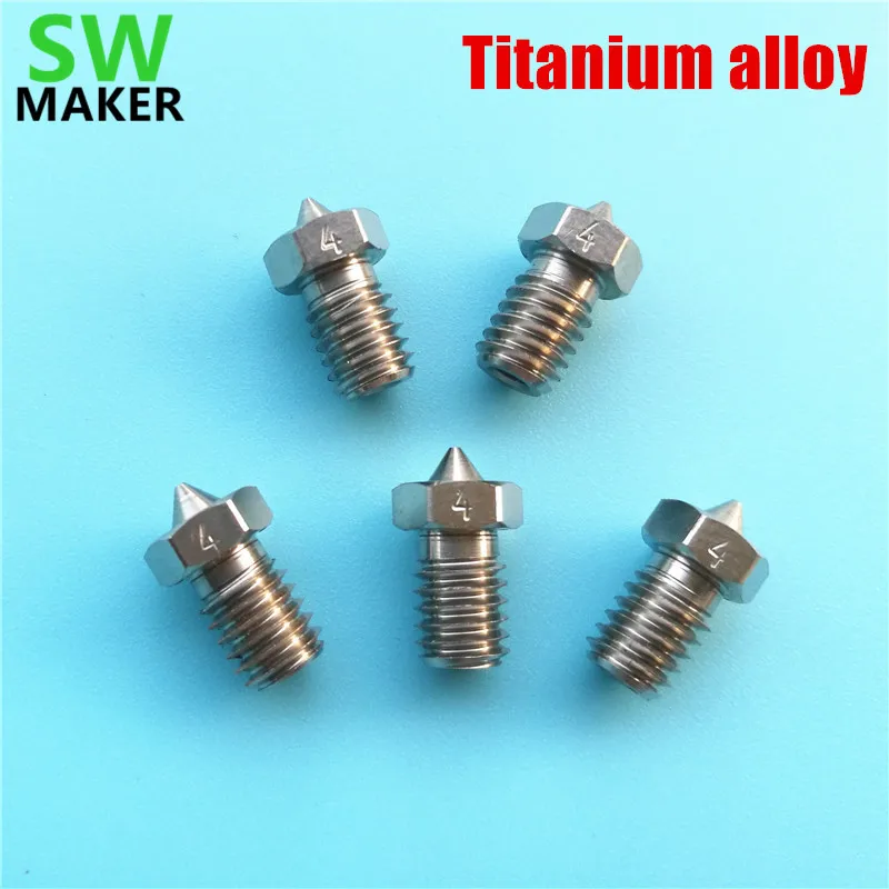 5 шт. Prusa I3 MK3 сопло из титанового сплава TC4 закаленная высокотемпературная насадка для 1,75 мм V6 V5 Titan hotend детали 3D принтера 
5 шт. Prusa I3 MK3 сопло из титанового сплава TC4 закаленная высокотемпературная насадка для 1,75 мм V6 V5 Titan hotend детали 3D принтера