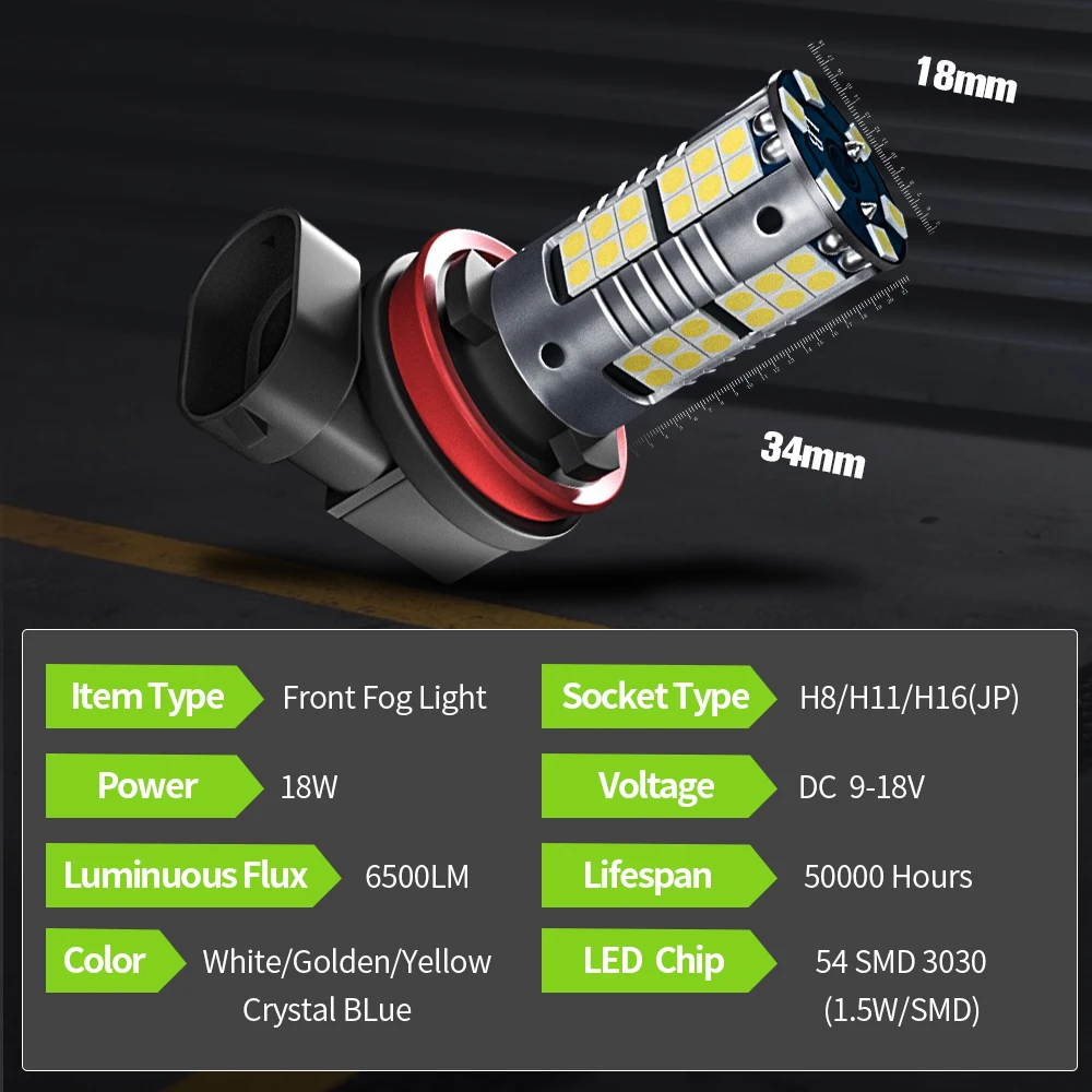 2 шт. светодиодные противотуманные фары Canbus H8 для VW Beetle 2012-2016 CC Jetta Passat B7 B8 Polo 6R MK6