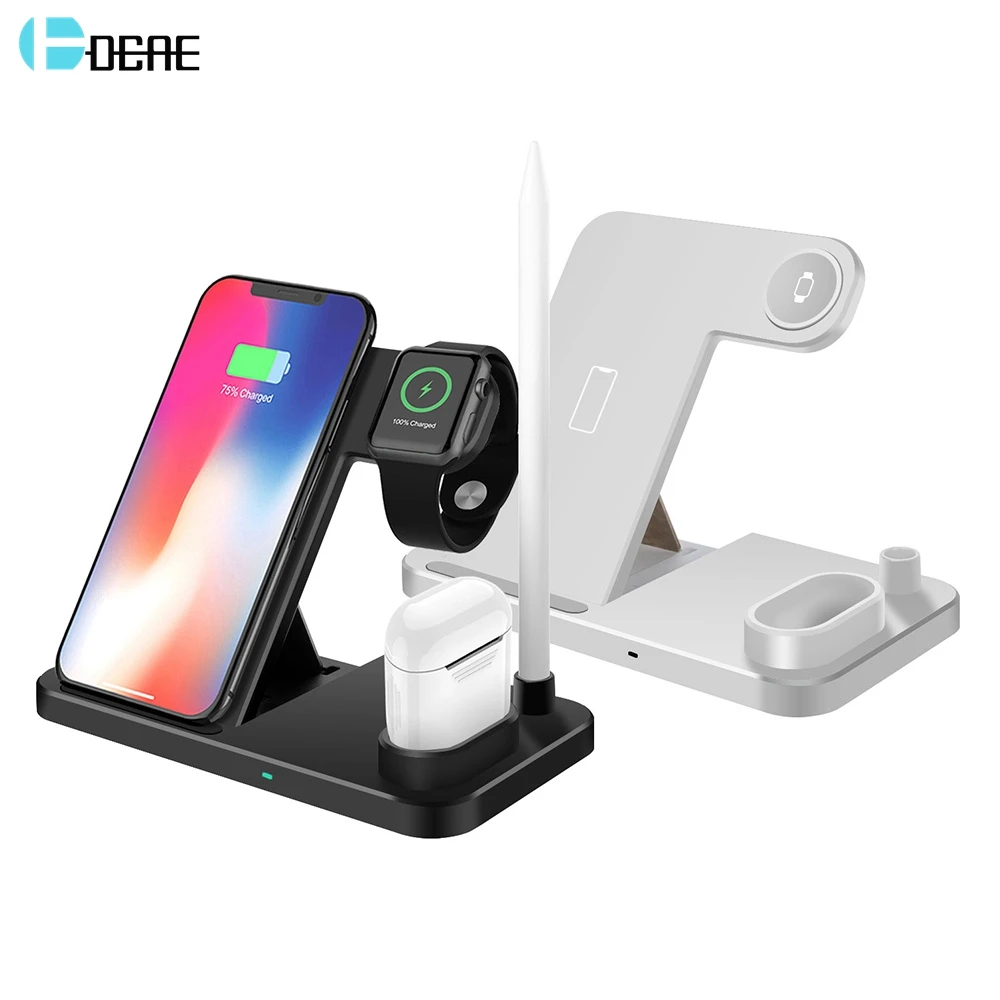 4 in 1 Wireless Charger Stand for iPhone 13 12 11 X 8 10W Fast Charging Dock Station For Apple Watch 7 6 5 Airpods 3 Pro Samsung
4 in 1 Wireless Charger Stand for iPhone 13 12 11 X 8 10W Fast Charging Dock Station For Apple Watch 7 6 5 Airpods 3 Pro Samsung