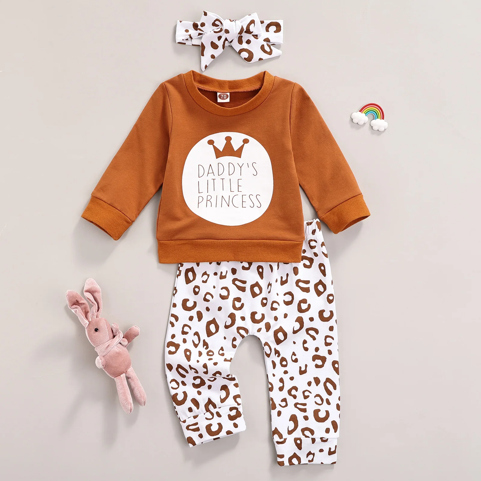Newborn Infant Baby Girls Casual Clothes Set Caramel Printed Long Sleeve Pullover Top and Elastic Waist Pants 6-24 Months
Newborn Infant Baby Girls Casual Clothes Set Caramel Printed Long Sleeve Pullover Top and Elastic Waist Pants 6-24 Months