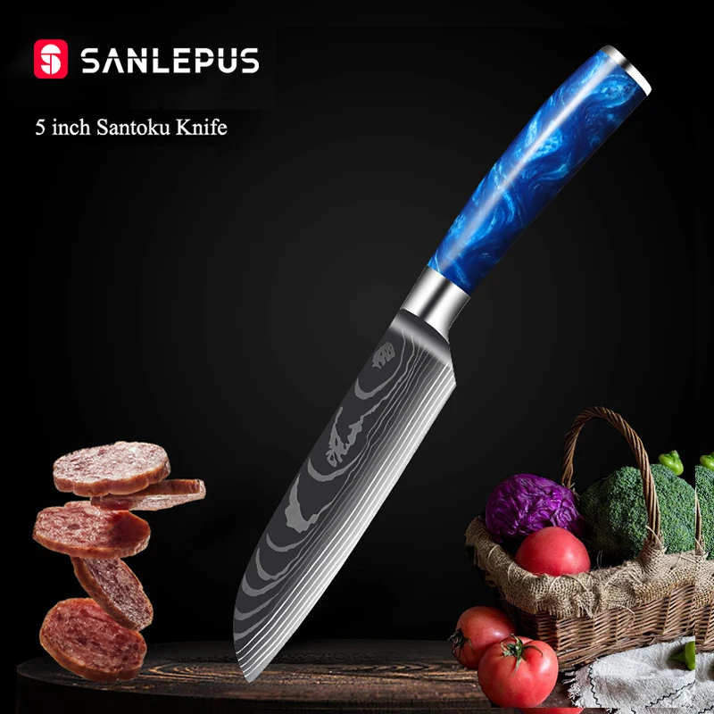 SANLEPUS 5 inch Utility Knife Stainless Steel Sharp Paring Chef Knives Cut Vegetables Laser Damascus Pattern Kitchen Steak Knife
SANLEPUS 5 inch Utility Knife Stainless Steel Sharp Paring Chef Knives Cut Vegetables Laser Damascus Pattern Kitchen Steak Knife