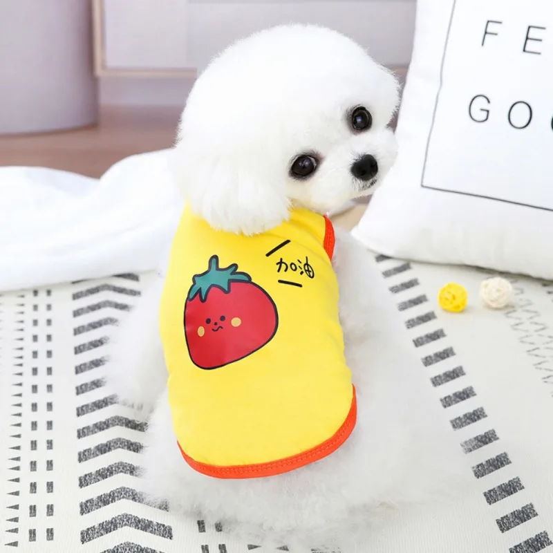 Cute Cartoon Fruit Print Dog Shirts Vest Summer Puppy Cat Vest Costume Pet Cool Clothes for Small Medium Dogs Outfits
Cute Cartoon Fruit Print Dog Shirts Vest Summer Puppy Cat Vest Costume Pet Cool Clothes for Small Medium Dogs Outfits