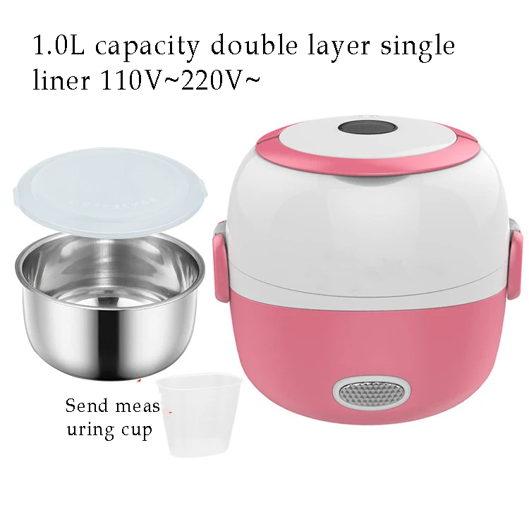 Mini Electric Rice Cooker Stainless Steel 2/3 Layers Steamer Portable Meal Thermal Heating Lunch Box Food Container Warmer |