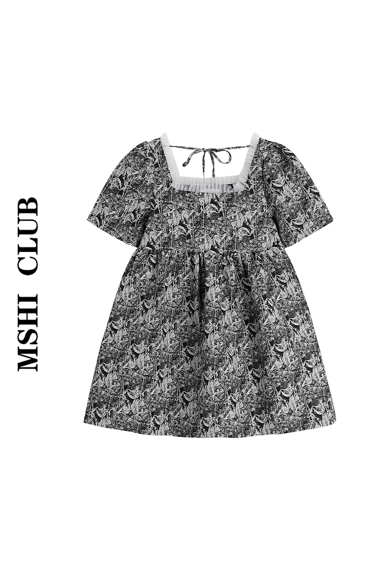 Printed Loose Doll Type Dress Women's Vintage Lace Square Collar Skirt Slimming Dress
Printed Loose Doll Type Dress Women's Vintage Lace Square Collar Skirt Slimming Dress
