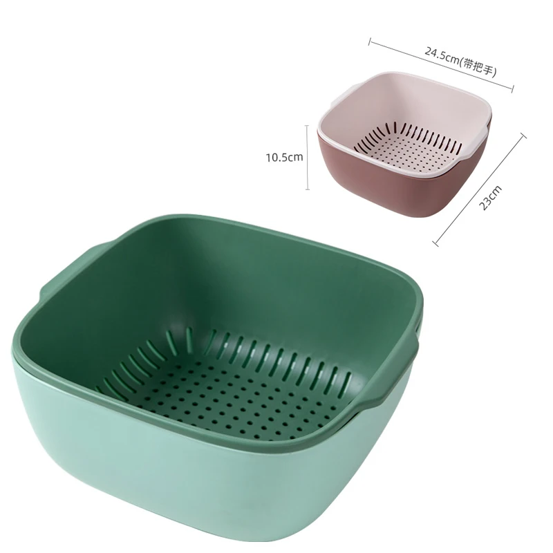 

Double Layer Fruit Vegetable Cleaning Basin Kitchen Tools For Draining And Storing Fruits And Vegetables Water Filter Basket