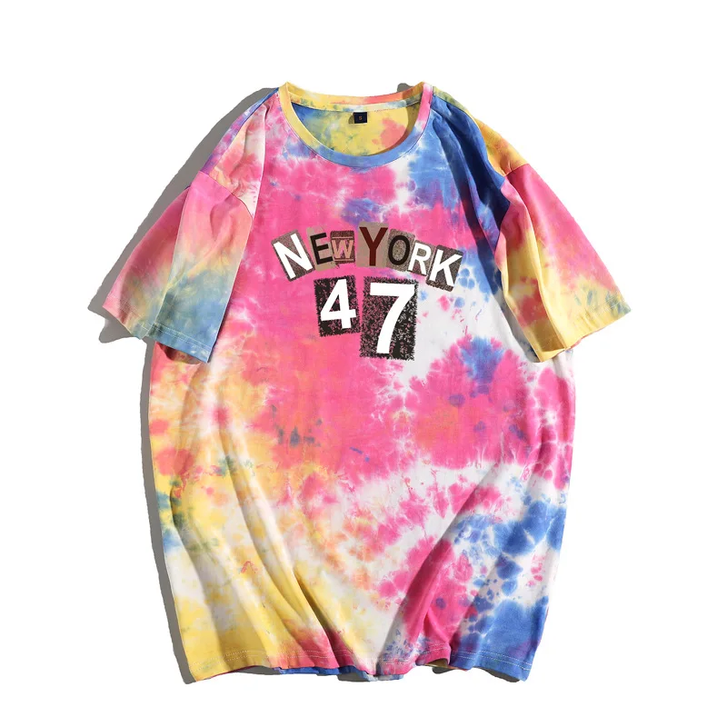 2021 Summer Tie-Dye Unisex Men Women T-Shirt 100% Cotton Short Sleeve T Shirt Plus Size Oversize Letter Print Fashion Tops Tees
2021 Summer Tie-Dye Unisex Men Women T-Shirt 100% Cotton Short Sleeve T Shirt Plus Size Oversize Letter Print Fashion Tops Tees