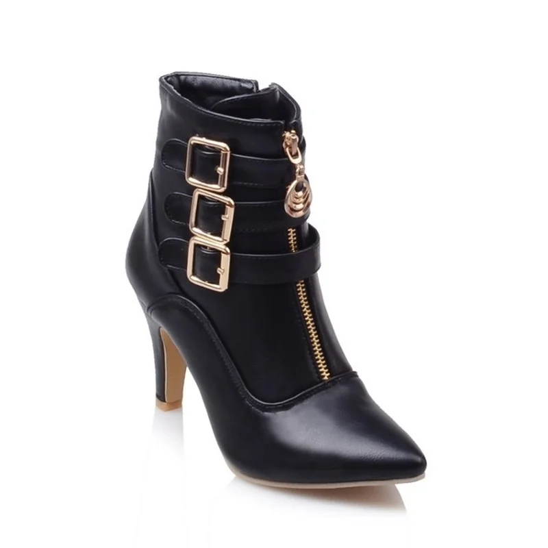 Buckle women's boots large short boots 40-45 pointed Roman boots women's autumn winter
Buckle women's boots large short boots 40-45 pointed Roman boots women's autumn winter