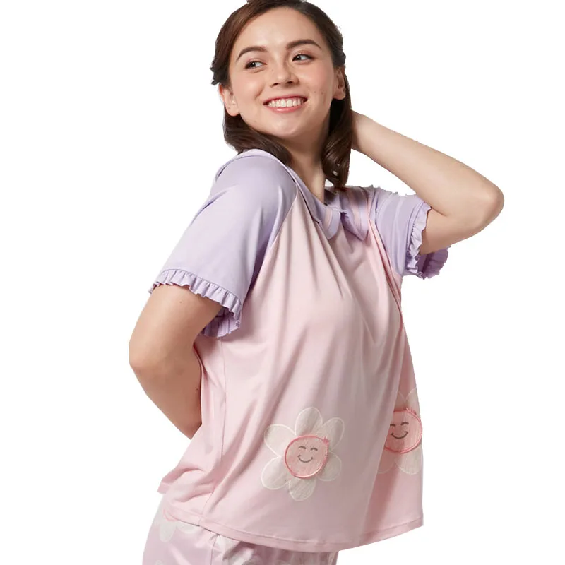 Cute Sleepwear Women Cute Fashion Soft Confortable Knitted Jersey Girls Nightwear Summer Short Sleeved Pajamas 
Cute Sleepwear Women Cute Fashion Soft Confortable Knitted Jersey Girls Nightwear Summer Short Sleeved Pajamas