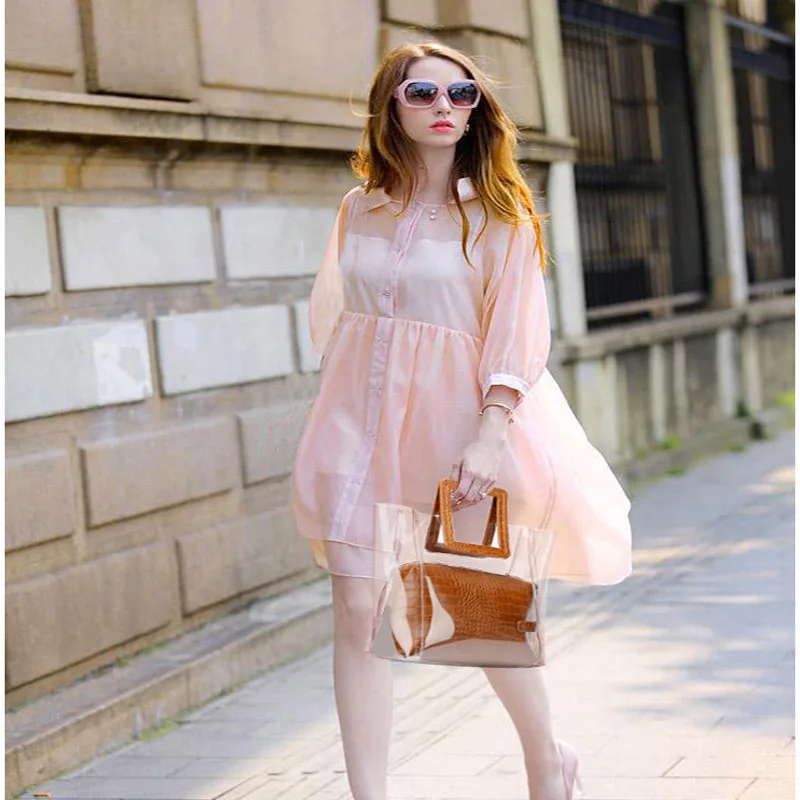 2021 new fashion Korean version of the picture-mother bag transparent ladies handbag jelly multicolor female bag 
2021 new fashion Korean version of the picture-mother bag transparent ladies handbag jelly multicolor female bag