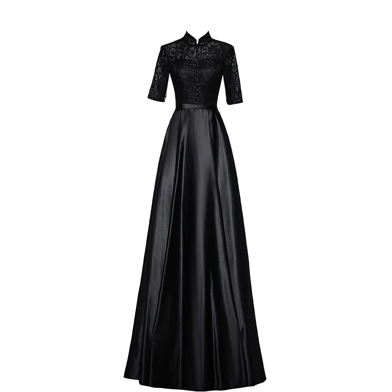 Sexy Chinese Black Qipao Female Mandarin Collar Lace Cheongsam Dress Vestidos Oriental Wedding Gowns Party Dresses Size S-XXL
Sexy Chinese Black Qipao Female Mandarin Collar Lace Cheongsam Dress Vestidos Oriental Wedding Gowns Party Dresses Size S-XXL