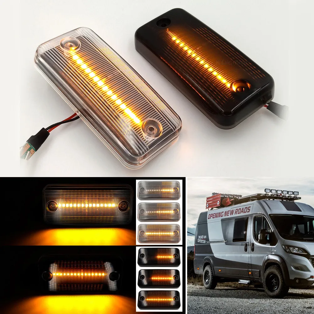 

2Pcs Dynamic Side Marker Lights Arrow Turn Signal Blinker Lamps for RENAULT VOLVO IRISBUS HEULIEZ DAF Fiat Ducato IVECO DAILY