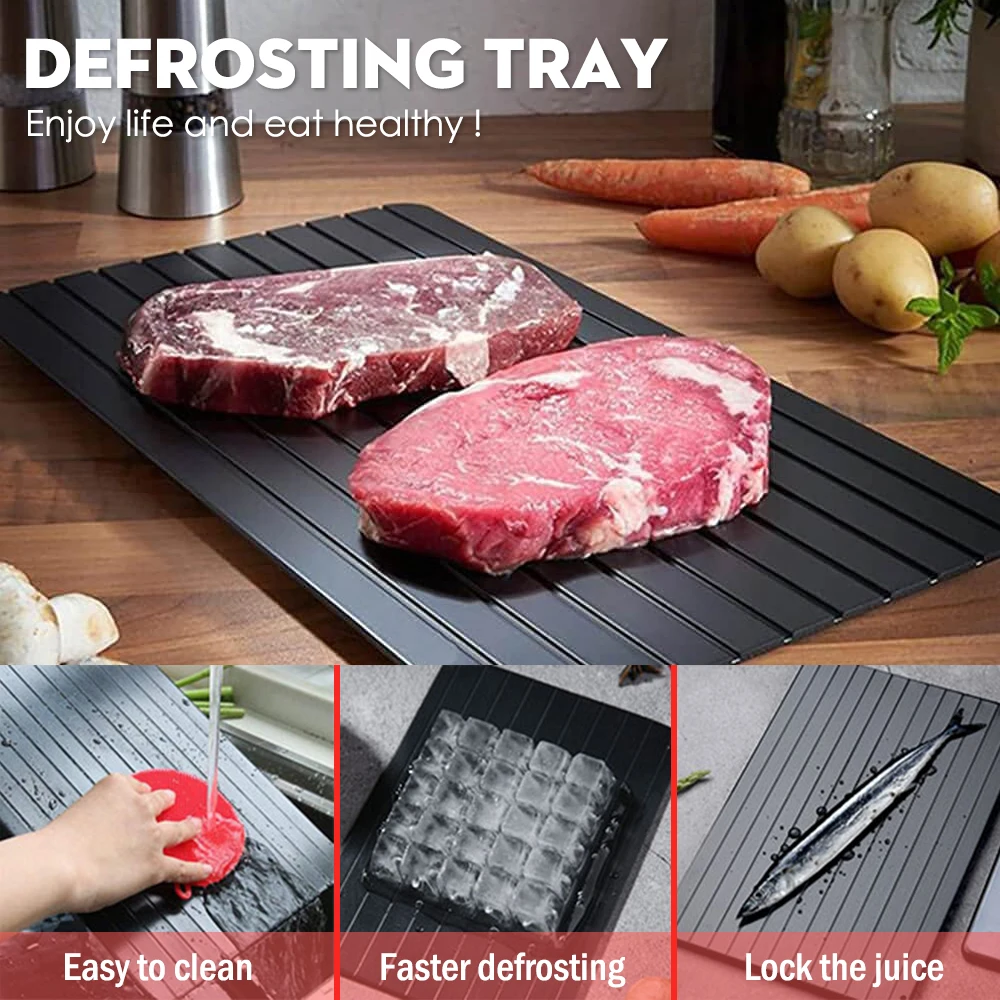 Home Magic Fast Defrosting Tray Thawing Chopping Board Quickly Thaw Food Fruit Steak Meat Seafood Plate Kitchen Gadgets Tools
Home Magic Fast Defrosting Tray Thawing Chopping Board Quickly Thaw Food Fruit Steak Meat Seafood Plate Kitchen Gadgets Tools