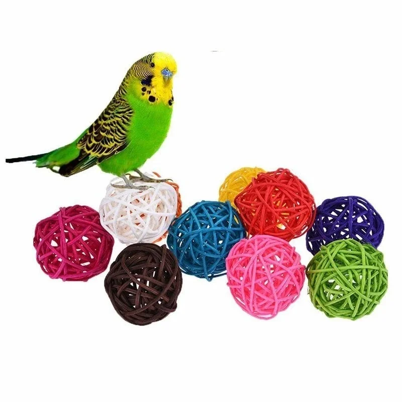 New 5/10Pcs Colorful Rattan Balls Parrot Toys Bird Interactive Bite Chew Toys for Parakeet Budgie Cage Accessories Bird Toys
New 5/10Pcs Colorful Rattan Balls Parrot Toys Bird Interactive Bite Chew Toys for Parakeet Budgie Cage Accessories Bird Toys