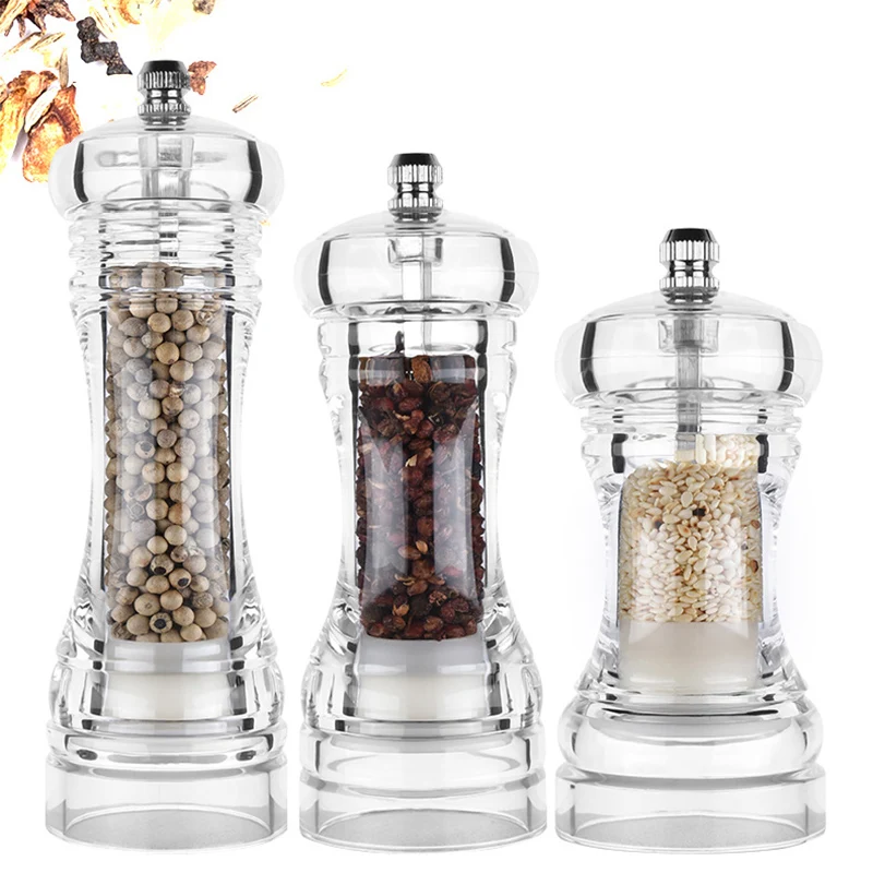 Acrylic Combo Pepper Mill and Salt Shaker with Adjustable Coarseness Ceramic Mechanism, Easy to Use
Acrylic Combo Pepper Mill and Salt Shaker with Adjustable Coarseness Ceramic Mechanism, Easy to Use