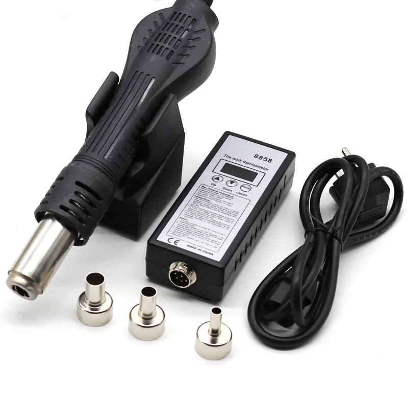 8858 Hot Air Gun Portable BGA Rework Solder Station Hot Air Blower Hair Dryer Soldering Hairdryer With Ceramic Heater vs 858D
8858 Hot Air Gun Portable BGA Rework Solder Station Hot Air Blower Hair Dryer Soldering Hairdryer With Ceramic Heater vs 858D